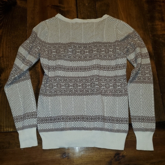 Tan Brown Striped Crew Neck Sweater - XS - Picture 8 of 9